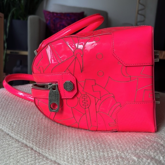 RARE Diane De Maria Bonnie Rose-103 Neon Pink Handbag - Picture 15 of 16